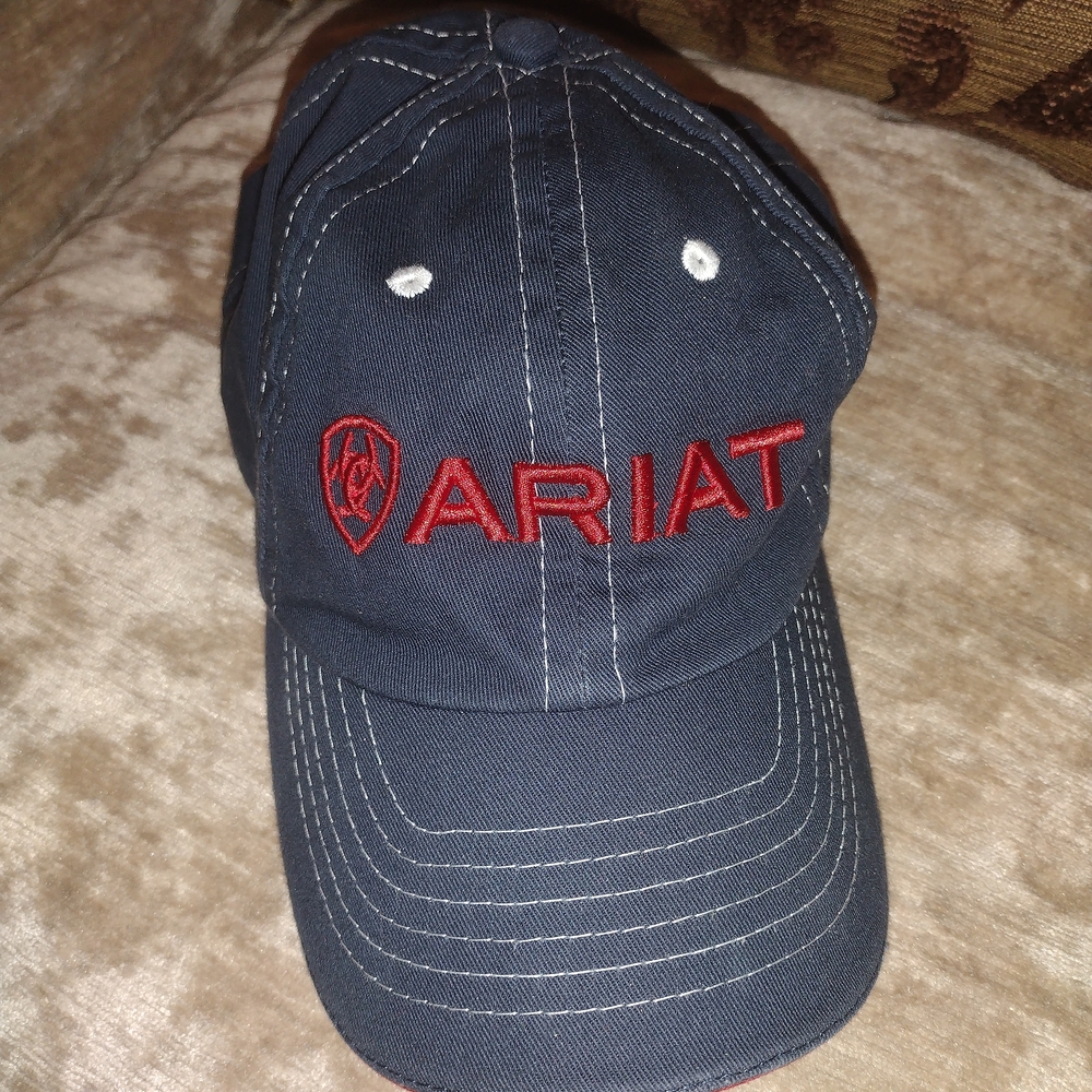 Ariat Dark Blue Hat with Red Embroidery